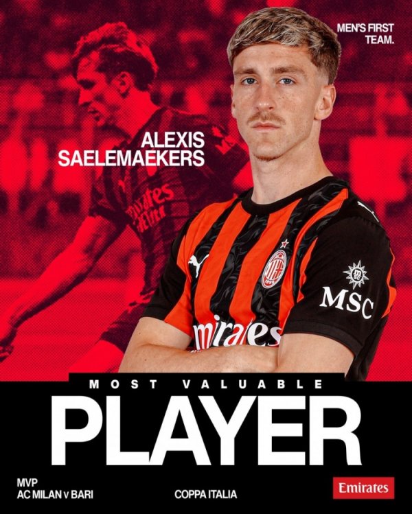 3次要道传球！萨勒马科尔斯当选意杯首轮米兰队内最好球员