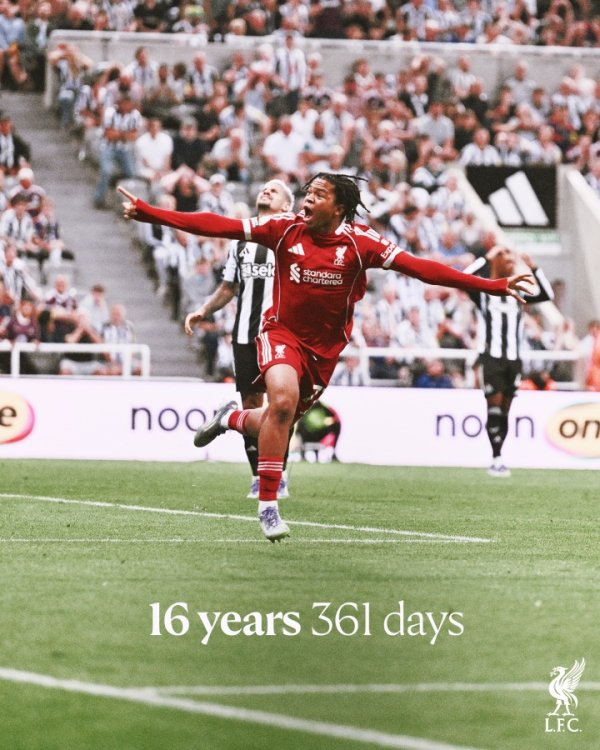 英超越少年！16岁361天，恩古莫哈成为利物浦队史最年青进球者