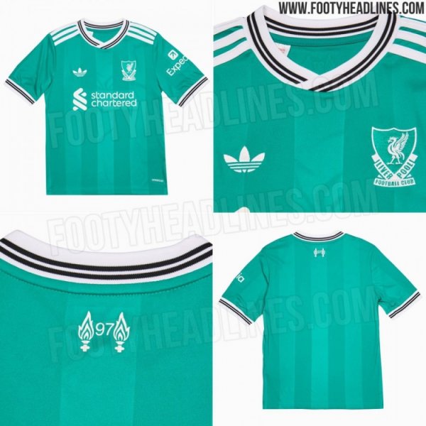 利物浦2025/26赛季第三球衣：薄荷绿主颜色，队徽复刻1987/92方式