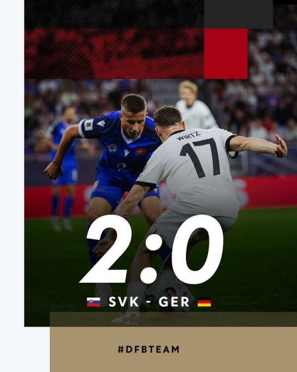世初赛2-0德国！斯洛伐克最新FIFA名次猛涨10位，升至第42名
