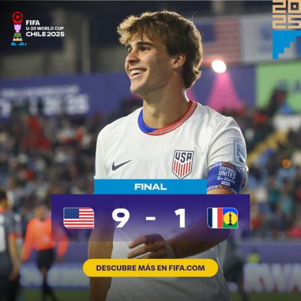 淡漠！世青赛好意思国9-1取开门红，克雷马斯基半场献技3球1助！