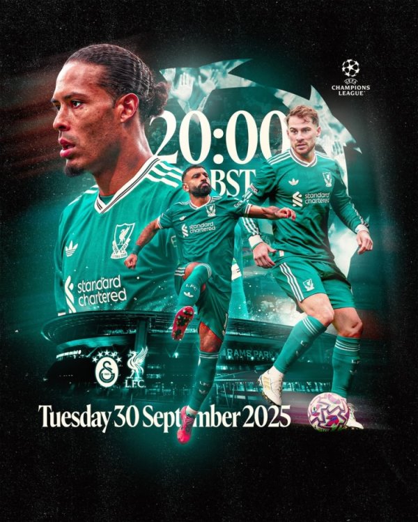 利物浦发布欧冠海报：萨拉赫、范迪克、麦卡利斯了得镜