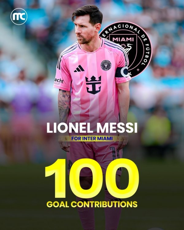 高效！梅西代表迈阿密海外80场66球34助，竣事参与100球里程碑