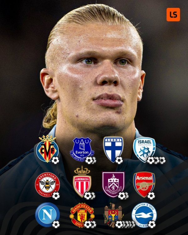 险些恐怖😱哈兰德鸠集12场破门共打入22球，场均已接近两球